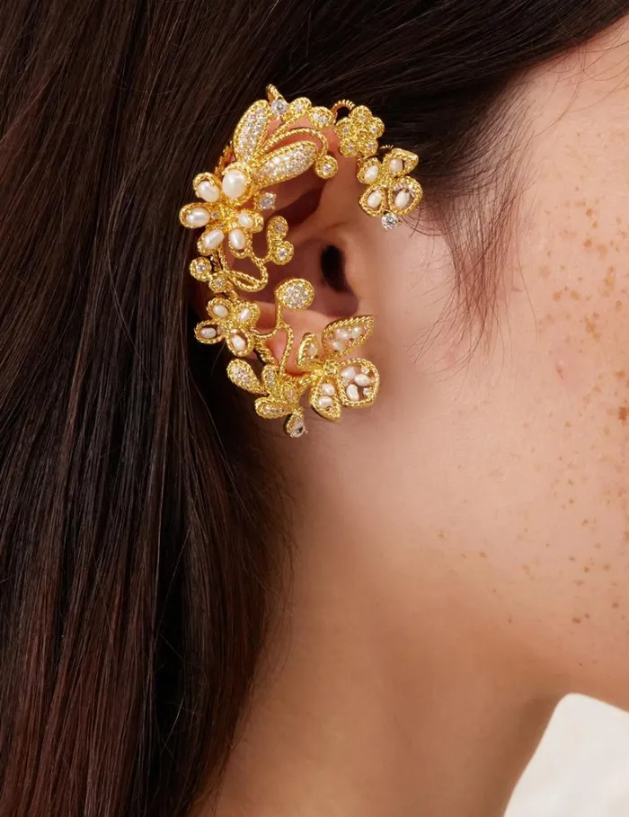 Women Earrings Zimmermann Zimmermann Bloom Ear Cuff Goldpearl
