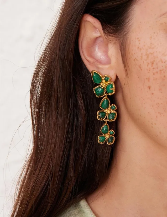 Women Earrings Zimmermann Zimmermann Bloom Large Dangles Goldmalachite