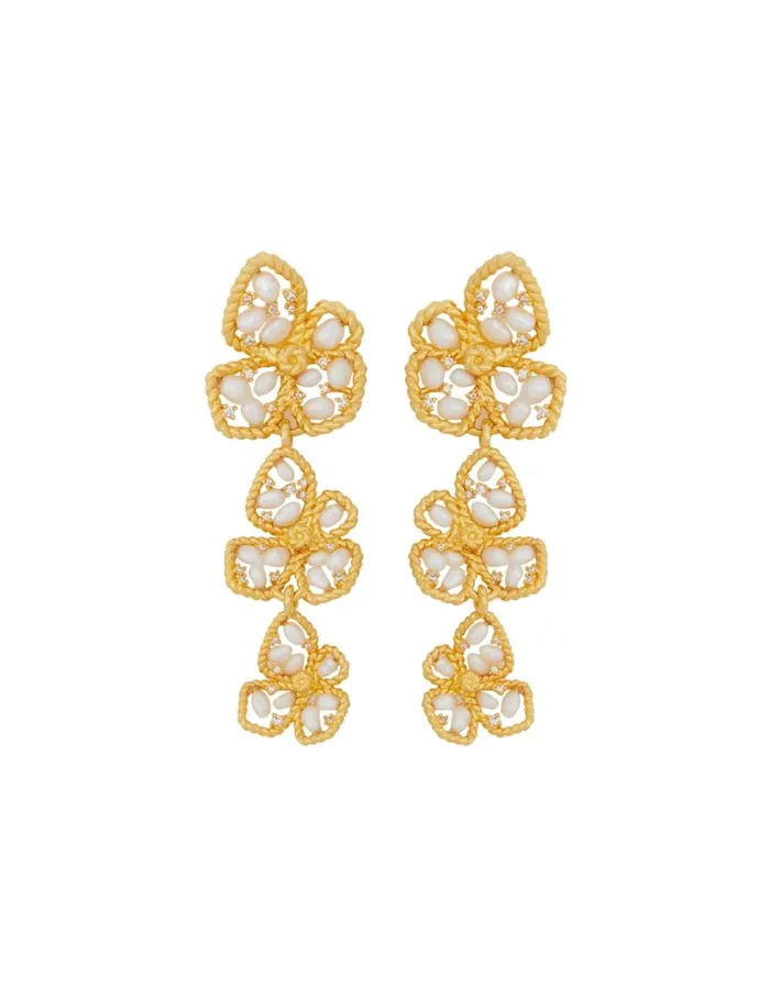 Women Earrings Zimmermann Zimmermann Bloom Large Dangles Goldpearl