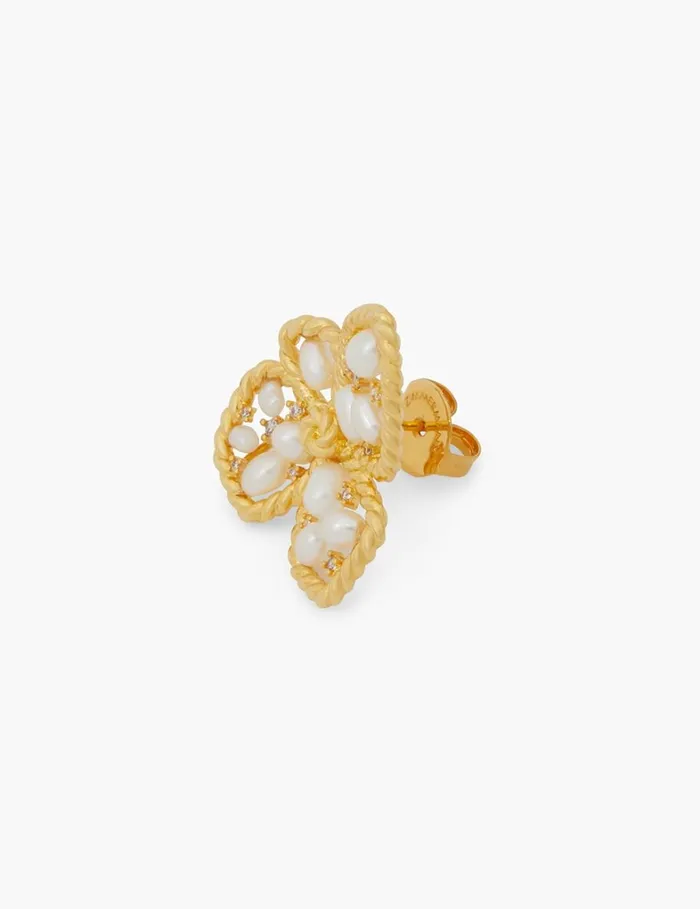 Women Earrings Zimmermann Zimmermann Bloom Large Studs Goldpearl