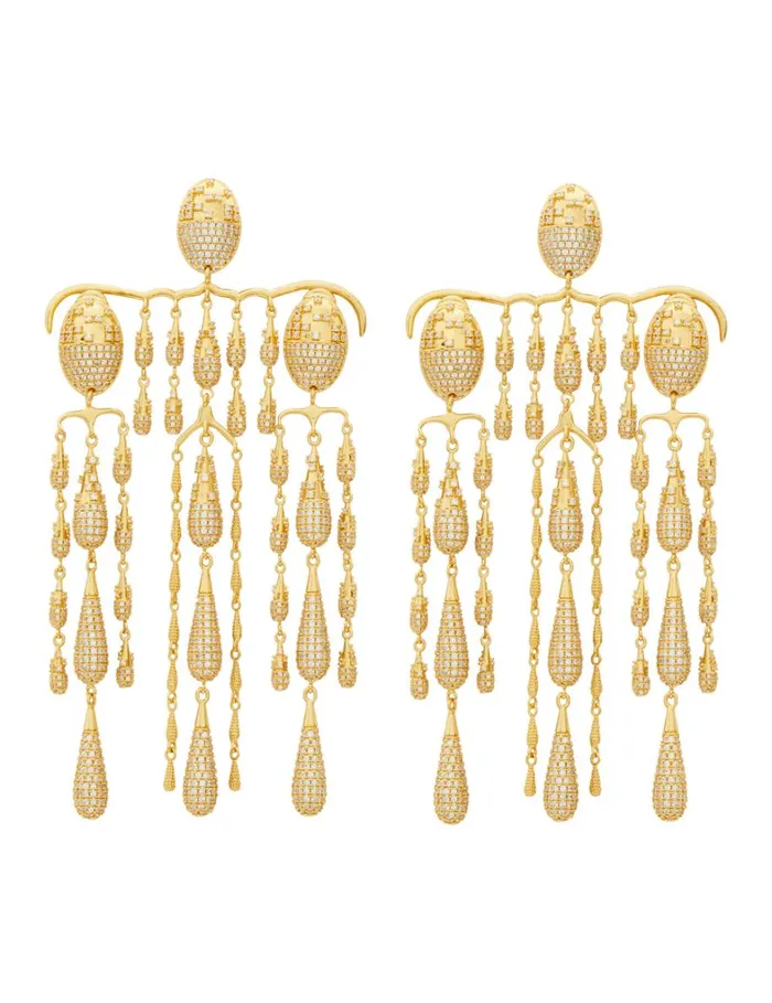 Women Earrings Zimmermann Zimmermann Midnight Chandelier Gold
