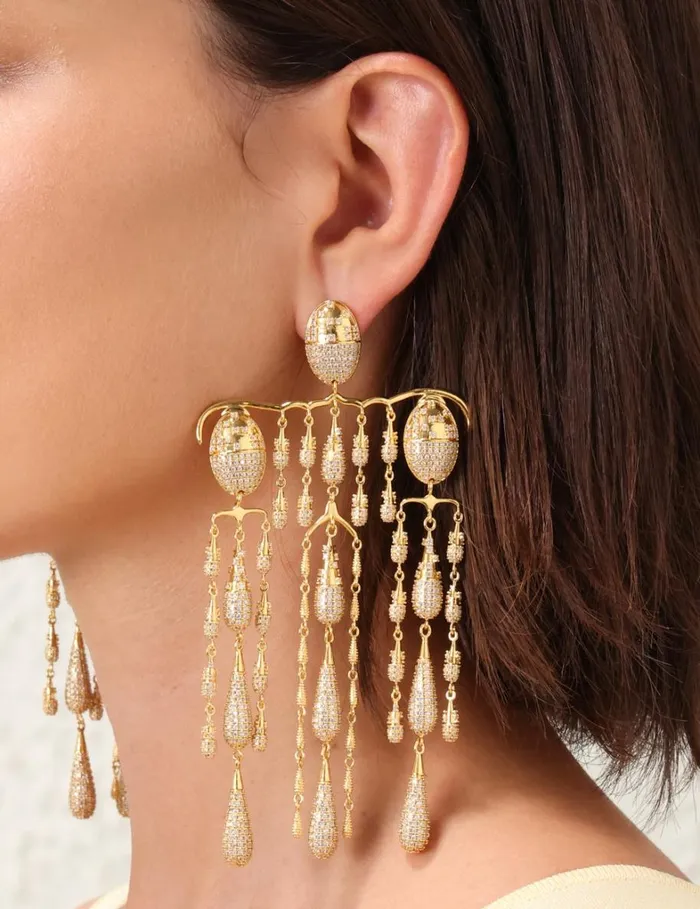 Women Earrings Zimmermann Zimmermann Midnight Chandelier Gold