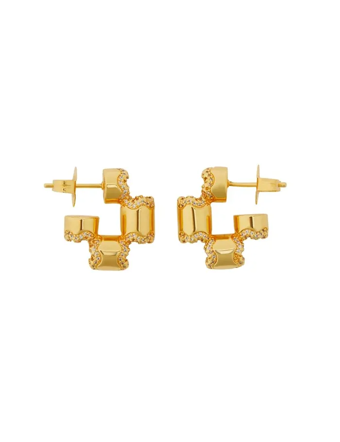 Women Earrings Zimmermann Zimmermann Swing Pave Hoops Gold