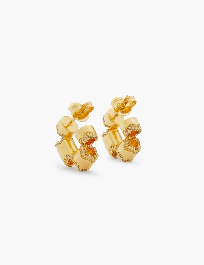Women Earrings Zimmermann Zimmermann Swing Pave Hoops Gold