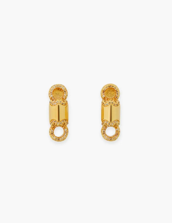 Women Earrings Zimmermann Zimmermann Swing Pave Hoops Gold