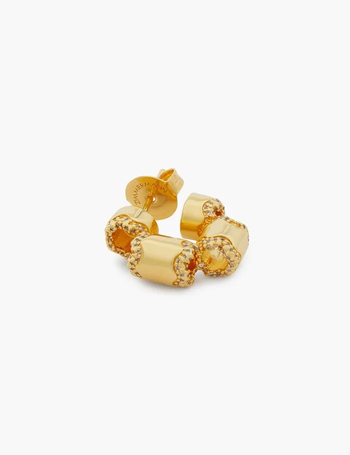 Women Earrings Zimmermann Zimmermann Swing Pave Hoops Gold