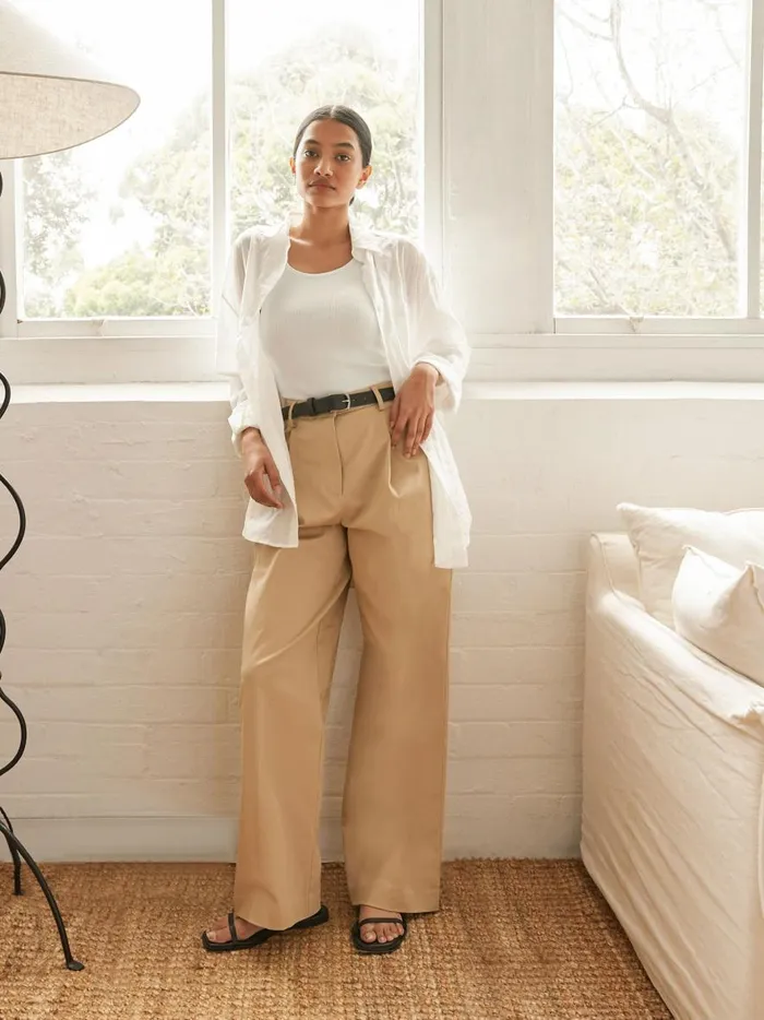 Women Embroidered Oversized Shirt White The UNDONE Tops