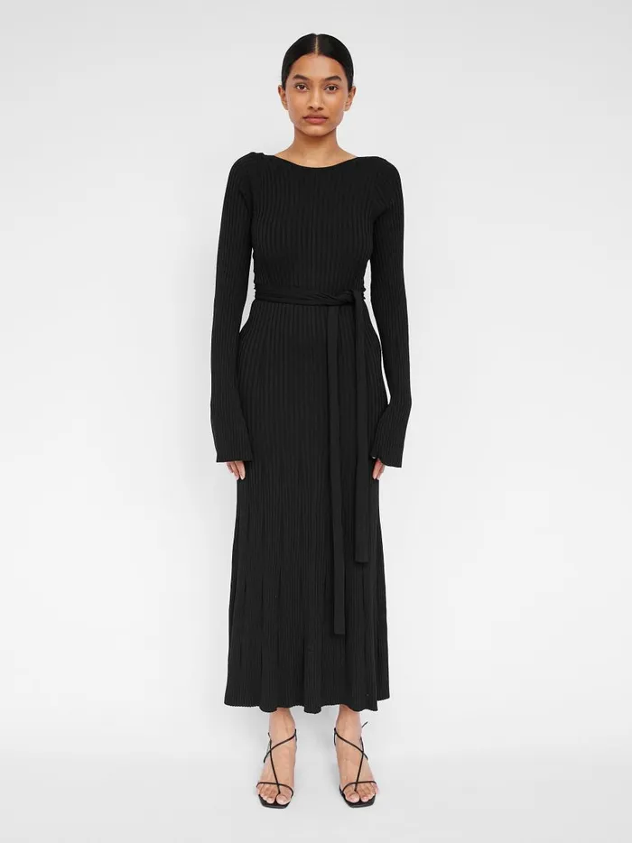 Women Emerson Rib Dress Black The UNDONE Dresses