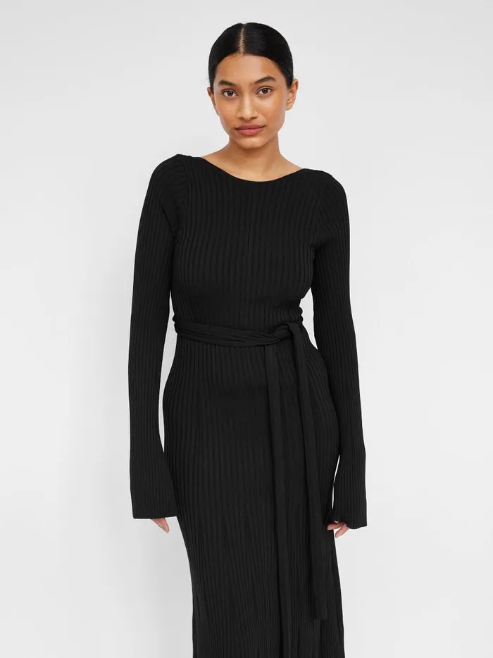 Women Emerson Rib Dress Black The UNDONE Dresses
