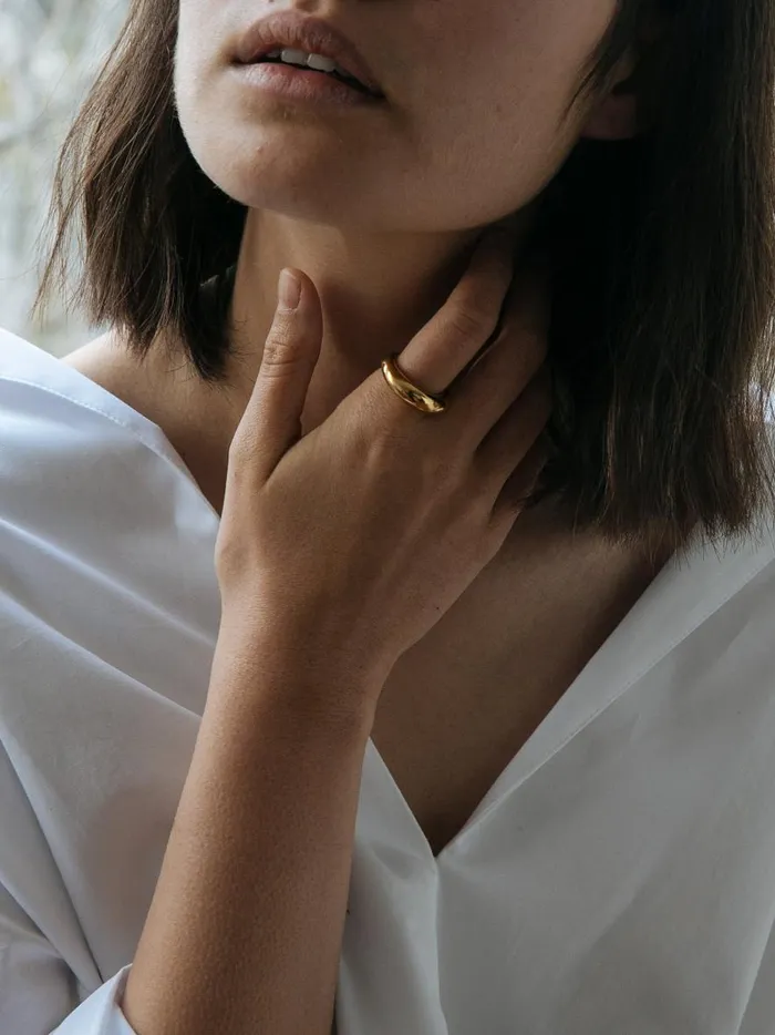 Women Fat Snake Polished Ring Gold The UNDONE Rings