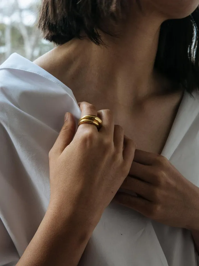 Women Fat Snake Polished Ring Gold The UNDONE Rings