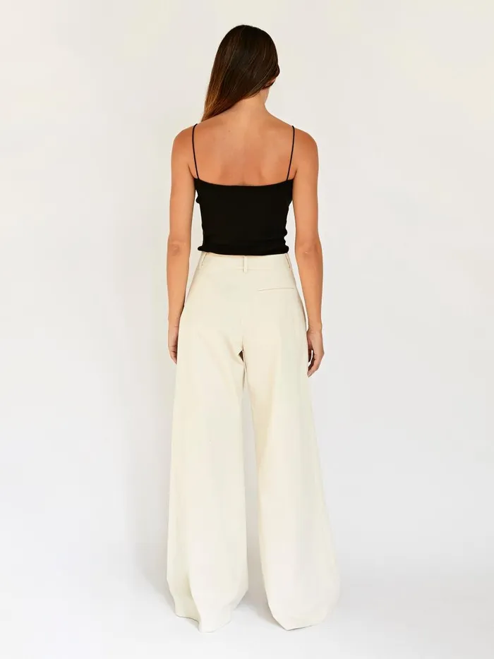 Women Fine Strap Knit Top Black The UNDONE Tops