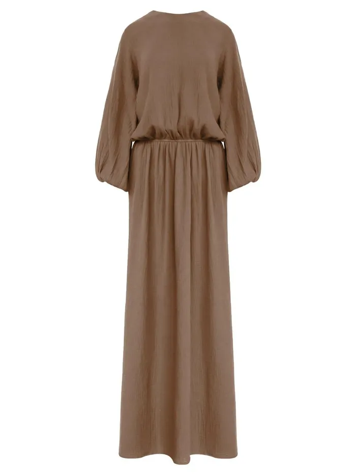 Women Floria Open Back Dress Almond The UNDONE Dresses