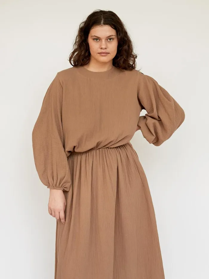 Women Floria Open Back Dress Almond The UNDONE Dresses
