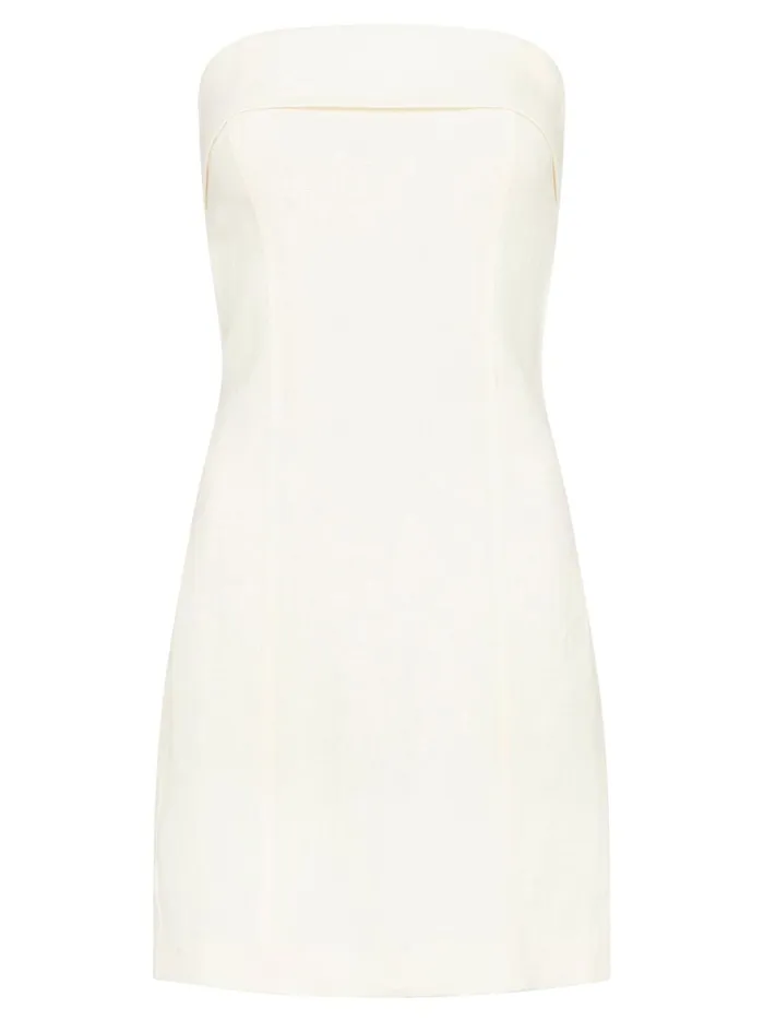 Women Fold Detail Mini Dress Ivory The UNDONE Dresses