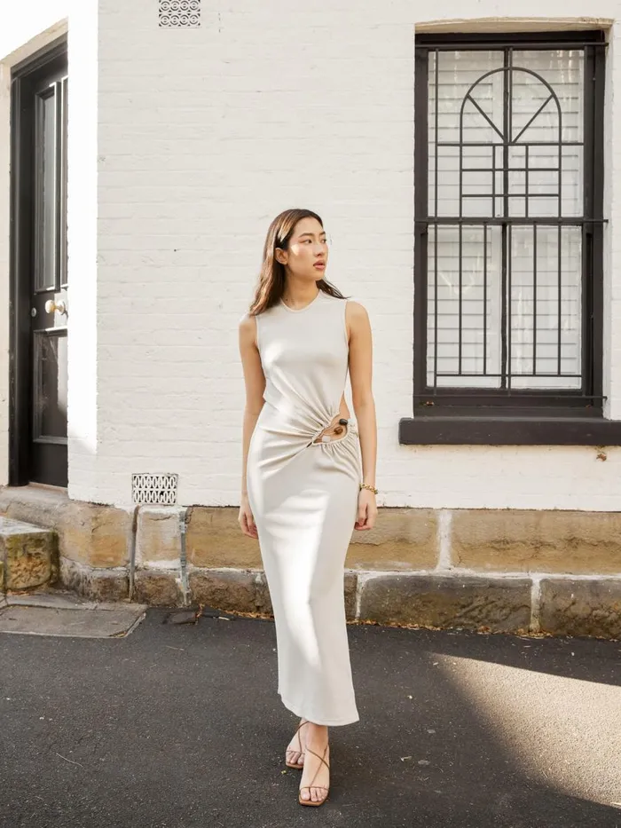 Women Folia Float Buckle Tank Dress Putty The UNDONE Dresses