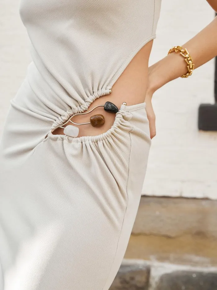 Women Folia Float Buckle Tank Dress Putty The UNDONE Dresses