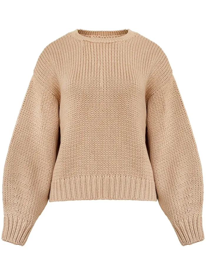 Women Ganika Knit Sweater Cream The UNDONE Tops