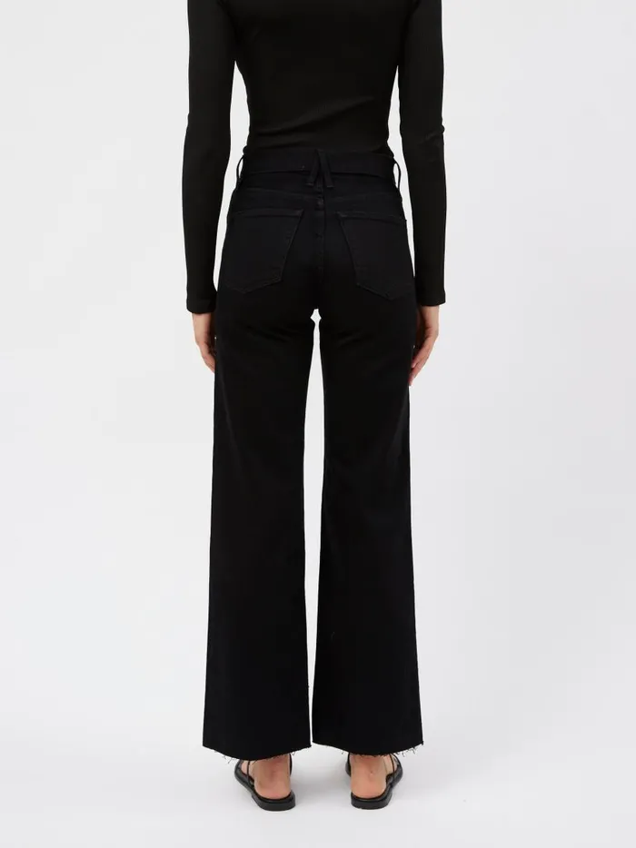 Women Grace High Rise Wide Leg Jean Jet Black The UNDONE Denim