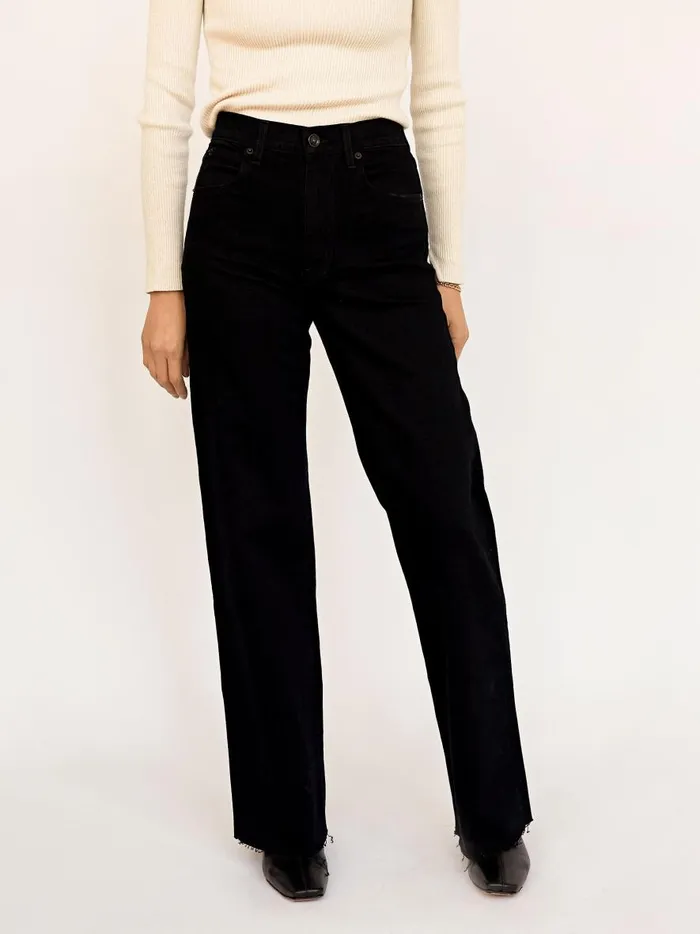 Women Grace High Rise Wide Leg Jean Jet Black The UNDONE Denim