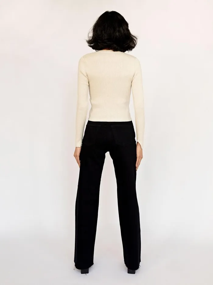 Women Grace High Rise Wide Leg Jean Jet Black The UNDONE Denim