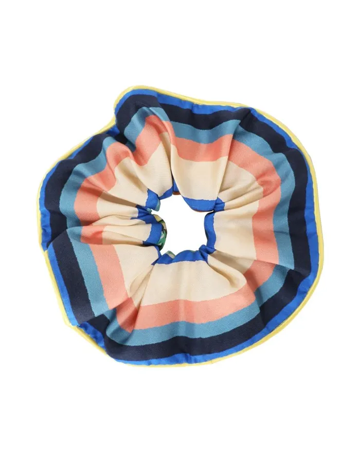 Women Hair Accessories Zimmermann Double Faced Silk Scrunchie Nautical Map