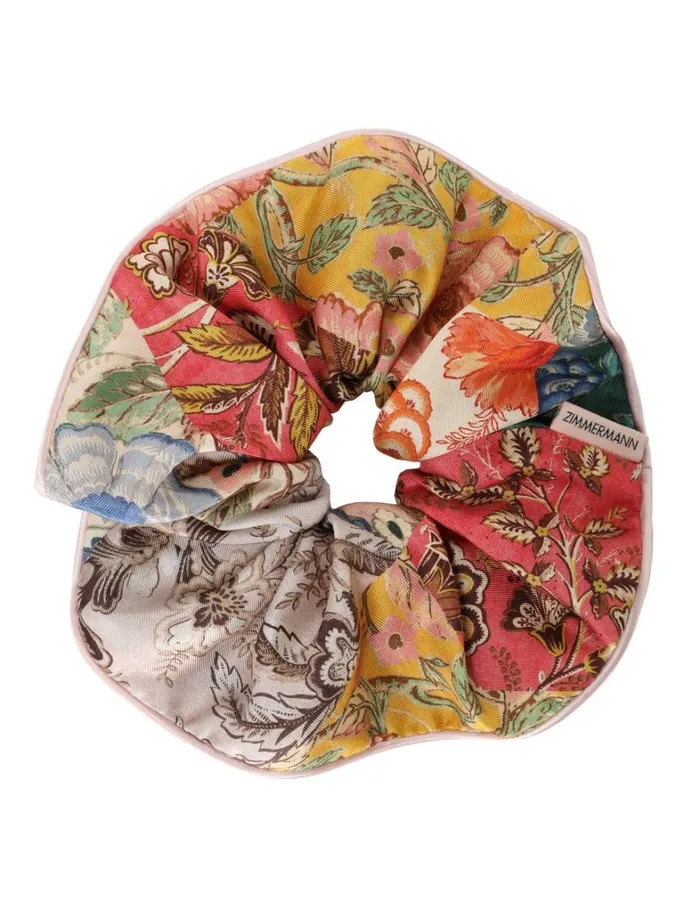 Women Hair Accessories Zimmermann Double Faced Silk Scrunchie Patch Floral