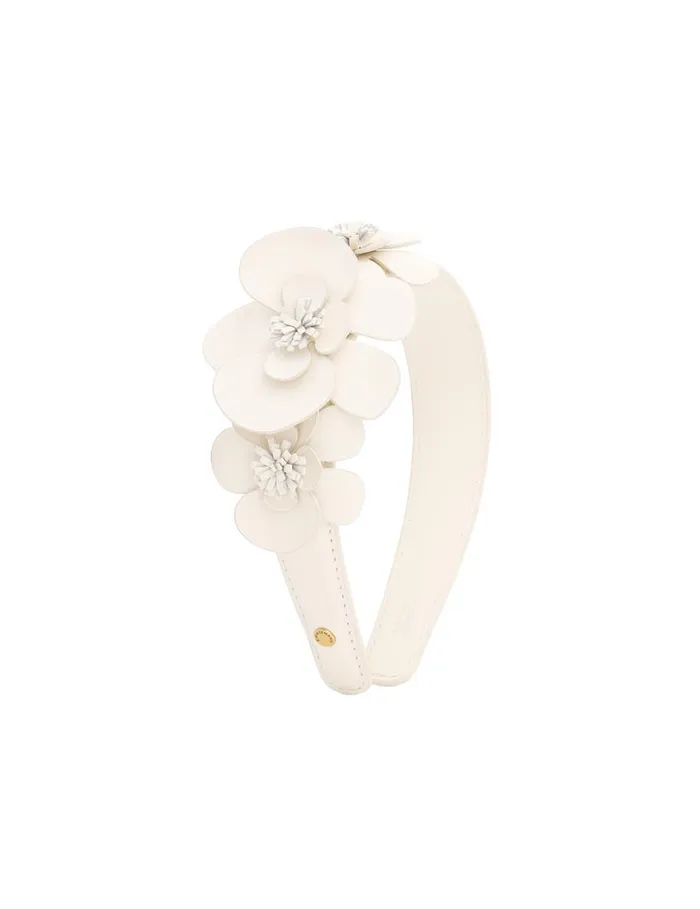 Women Hair Accessories Zimmermann Orchid Leather Headband Latte