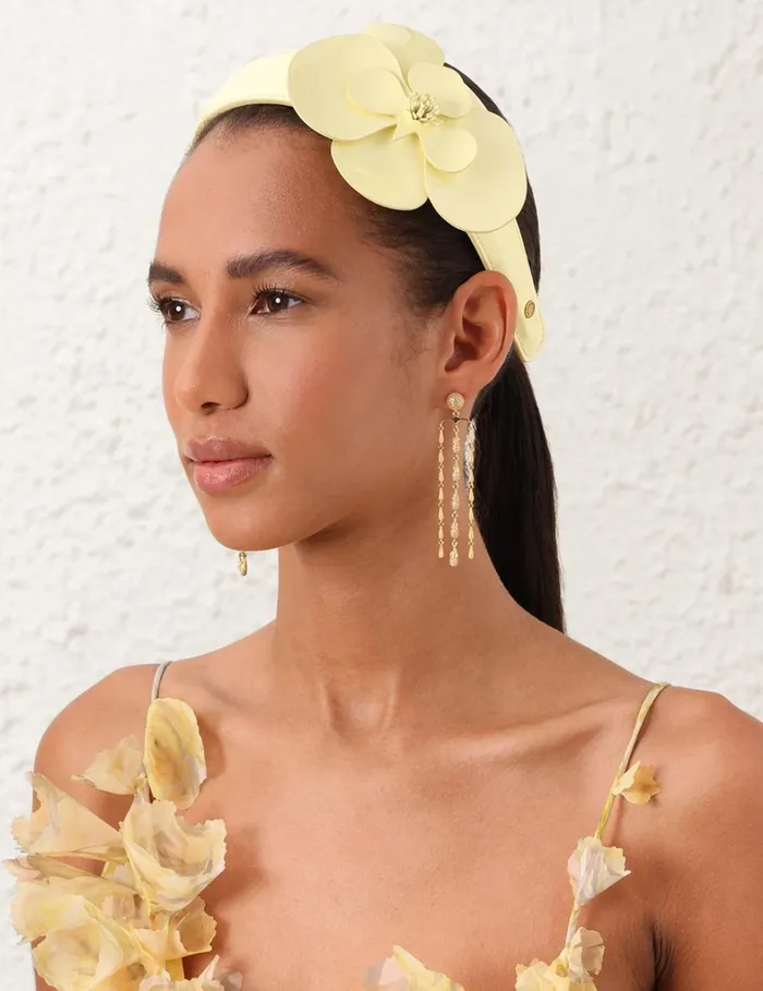 Women Hair Accessories Zimmermann Orchid Patent Headband Lemondrop