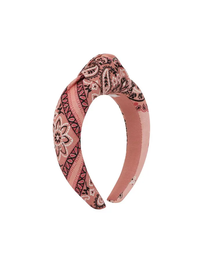 Women Hair Accessories Zimmermann Printed Linen Headband Pink Bandana
