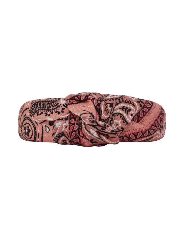 Women Hair Accessories Zimmermann Printed Linen Headband Pink Bandana