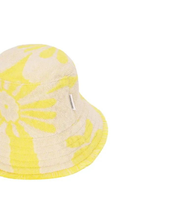Women Hats Zimmermann Jacquard Towel Bucket Hat Yellowcream