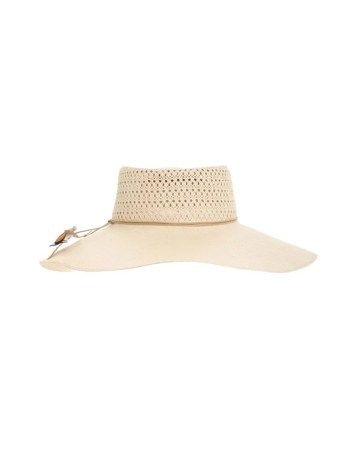 Women Hats Zimmermann Open Weave Crown Boater Natural