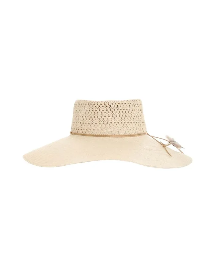 Women Hats Zimmermann Open Weave Crown Boater Natural