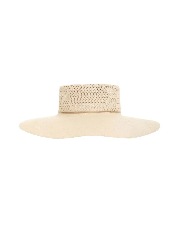 Women Hats Zimmermann Open Weave Crown Boater Natural
