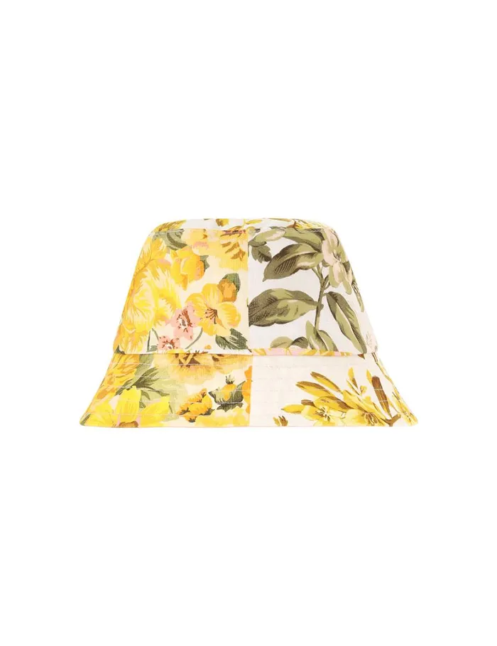 Women Hats Zimmermann Printed Canvas Bucket Hat Patch Floral