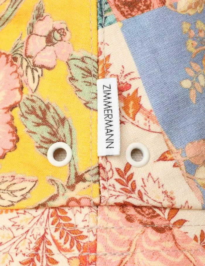 Women Hats Zimmermann Printed Canvas Bucket Hat Patch Floral