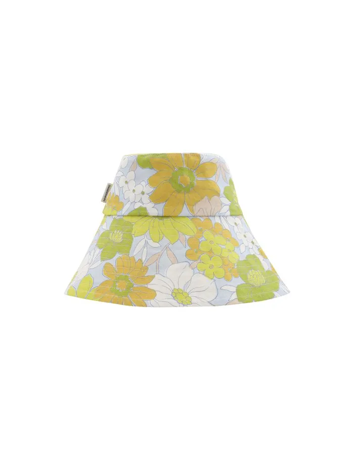 Women Hats Zimmermann Printed Long Brim Bucket Hat Green Multi Floral