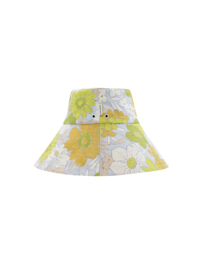 Women Hats Zimmermann Printed Long Brim Bucket Hat Green Multi Floral