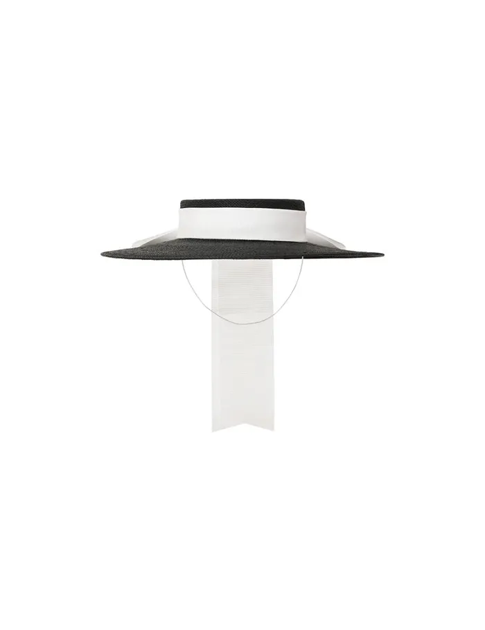Women Hats Zimmermann Straw Boater Black