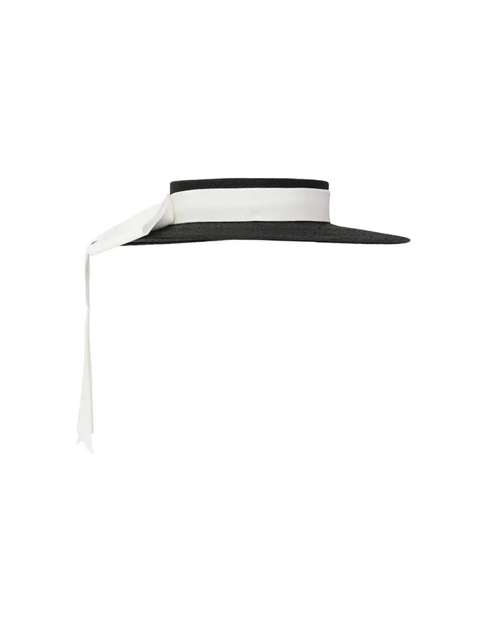 Women Hats Zimmermann Straw Boater Black
