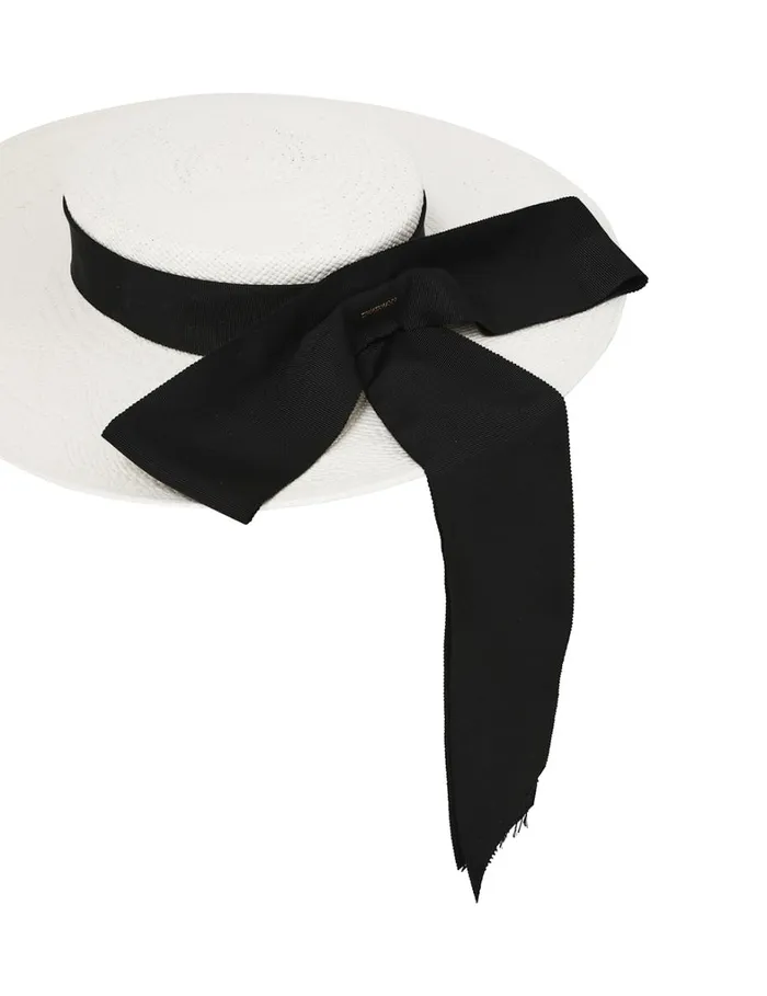 Women Hats Zimmermann Straw Boater Ivory