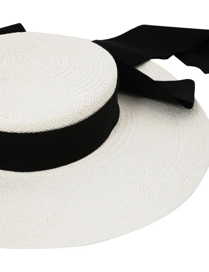 Women Hats Zimmermann Straw Boater Ivory