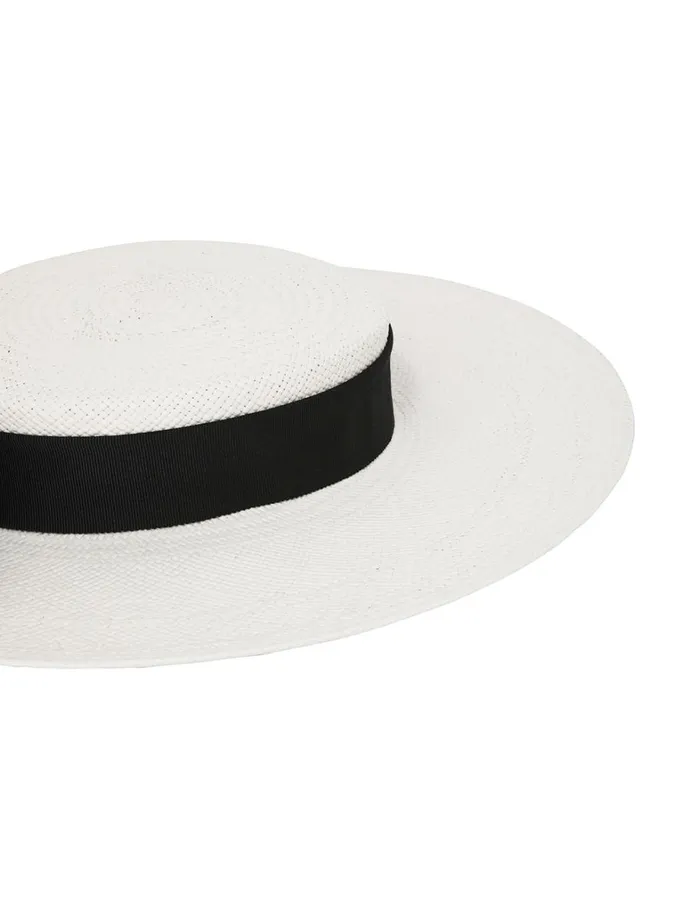Women Hats Zimmermann Straw Boater Ivory