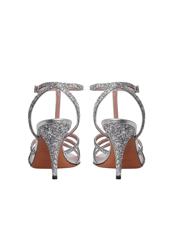 Women Heeled Sandals Zimmermann Zimmermann Aura Sandal 85 Silver