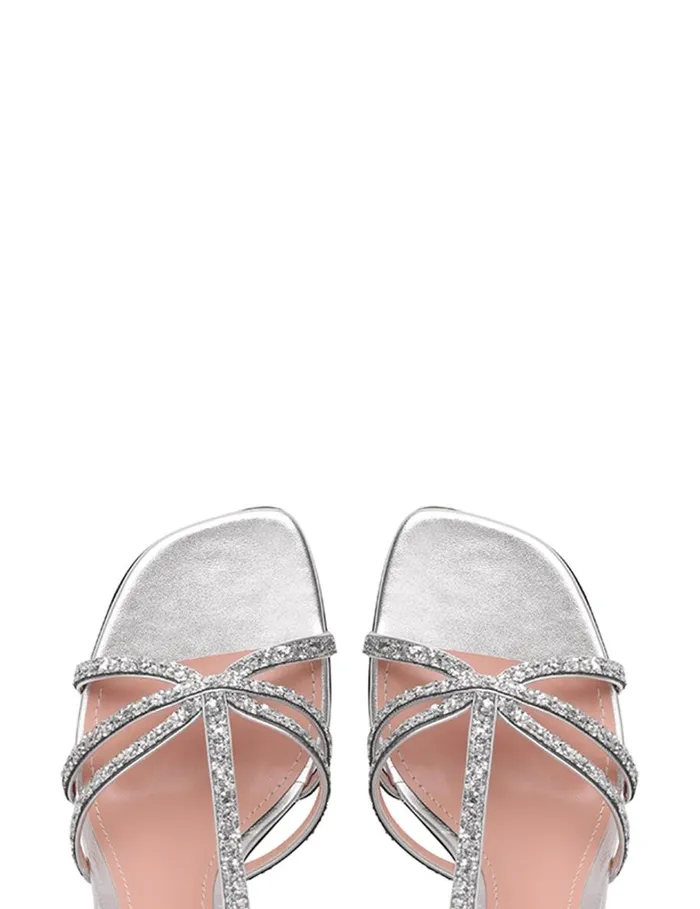 Women Heeled Sandals Zimmermann Zimmermann Aura Sandal 85 Silver
