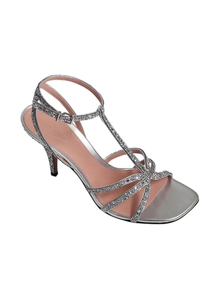 Women Heeled Sandals Zimmermann Zimmermann Aura Sandal 85 Silver