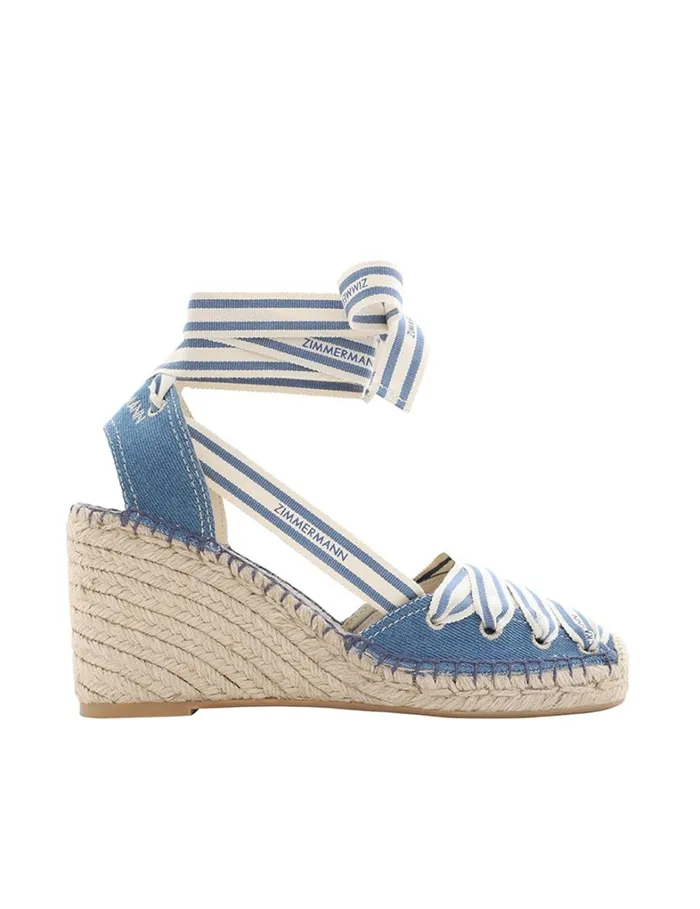 Women Heeled Sandals Zimmermann Zimmermann Sol Espadrille 95 Denim