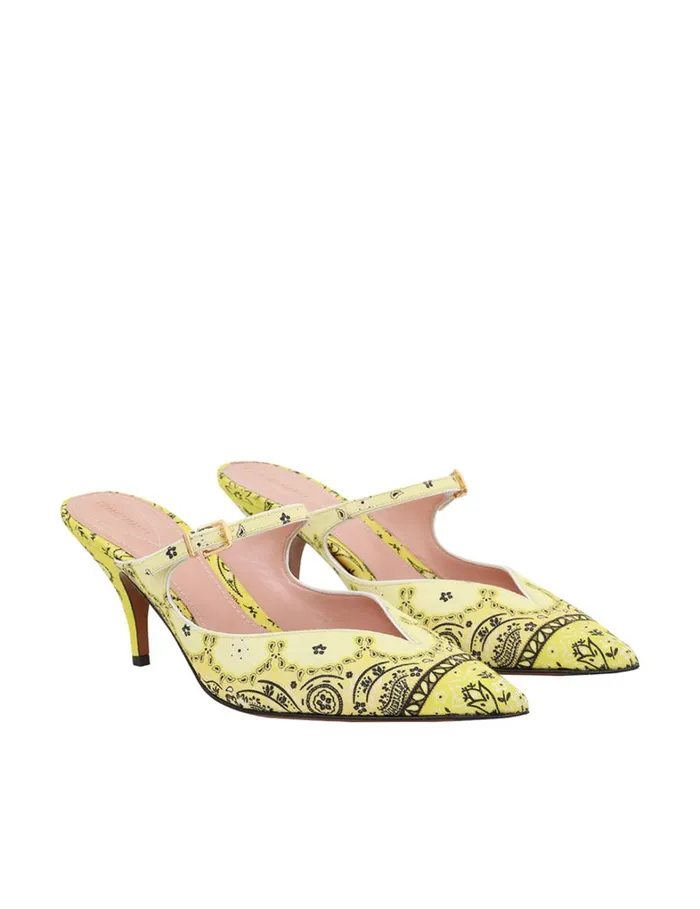 Women Heels Zimmermann Zimmermann Aura Mule 65 Yellow Bandana