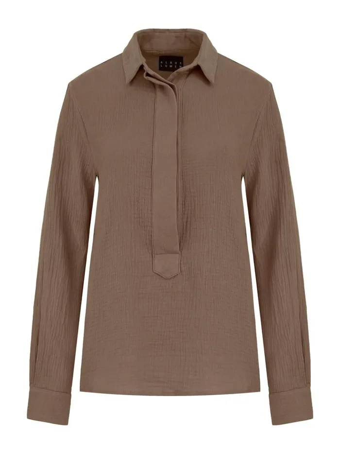 Women Hero Fidera Long Sleeve Shirt Almond The UNDONE Tops